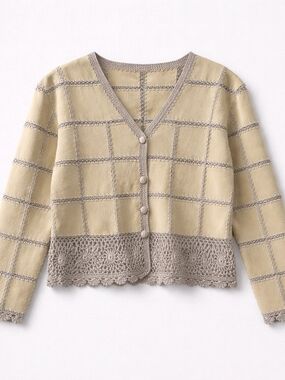 ✨Rare Vintage 70's Handmade Suede Lace Crochet Patchwork "Storybook" Cardigan- S